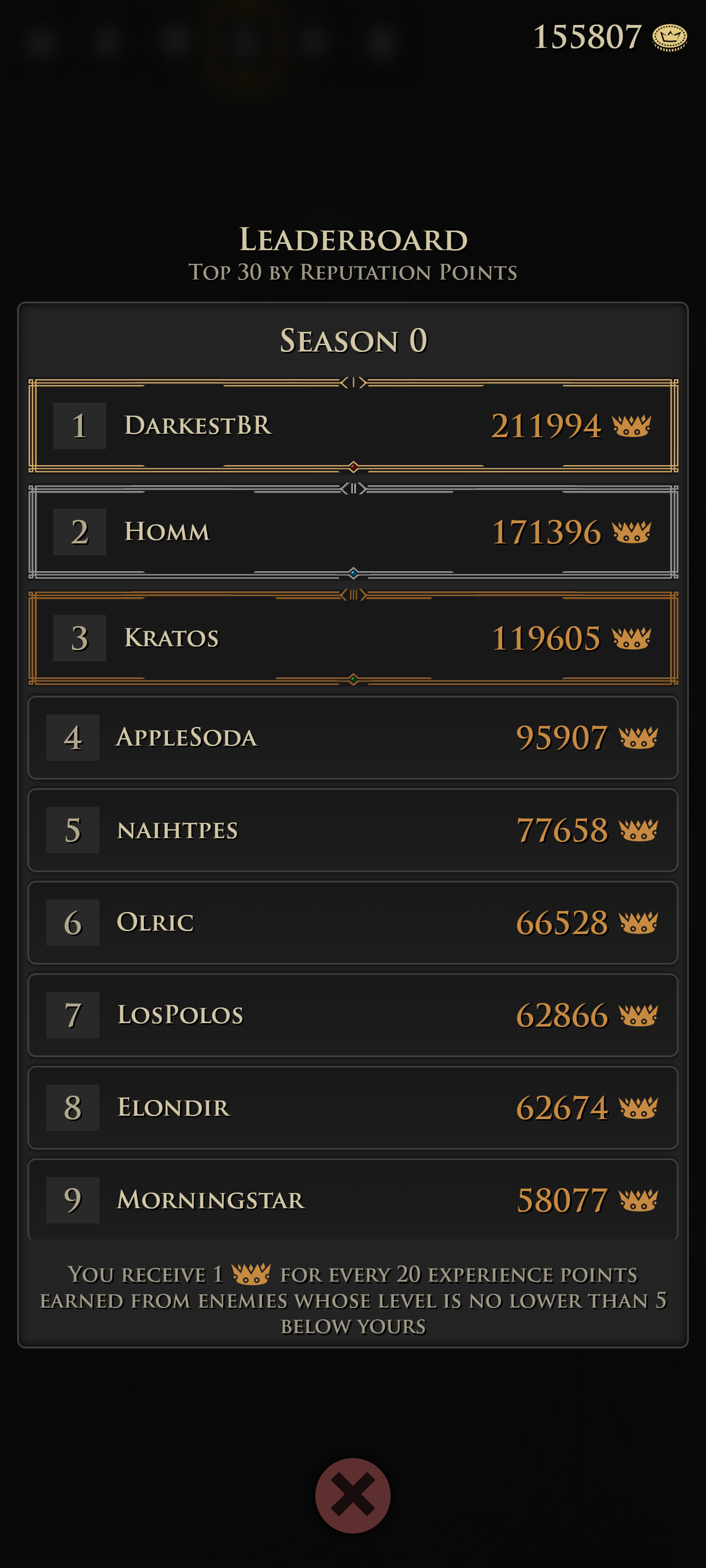 Darkest Age - Climb Leaderboard